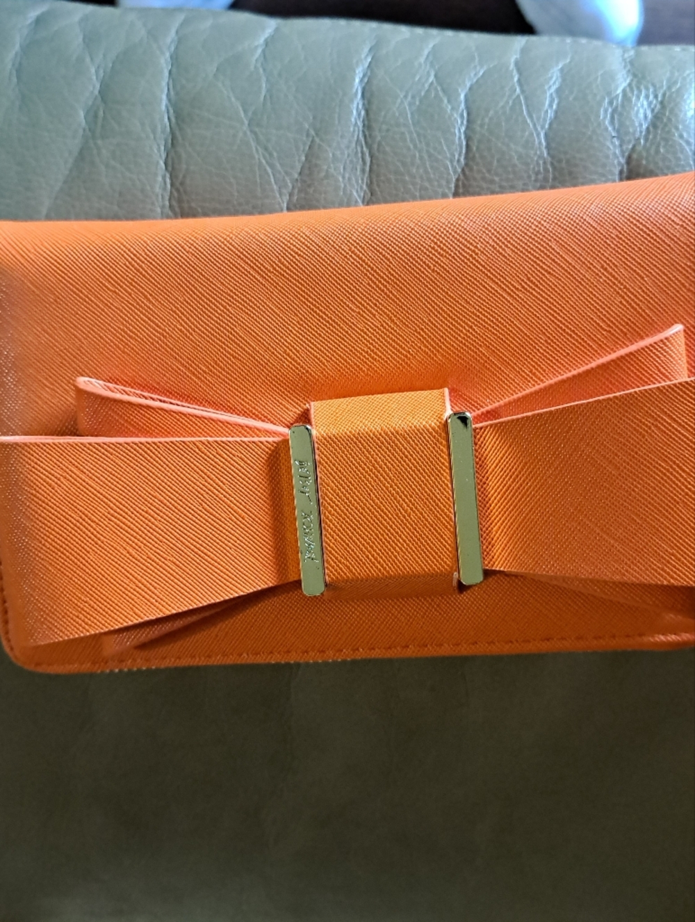 Betsey Johnson Orange Bow-Accent Women’s Clutch